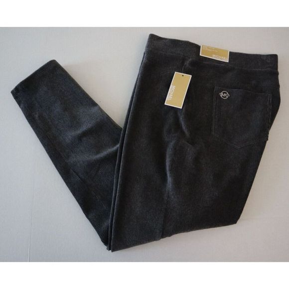Michael Kors QH3308R0F4 Women Sz XL Gray Hi-Rise Skinny Pull-On Corduroy Pants - Picture 7 of 12